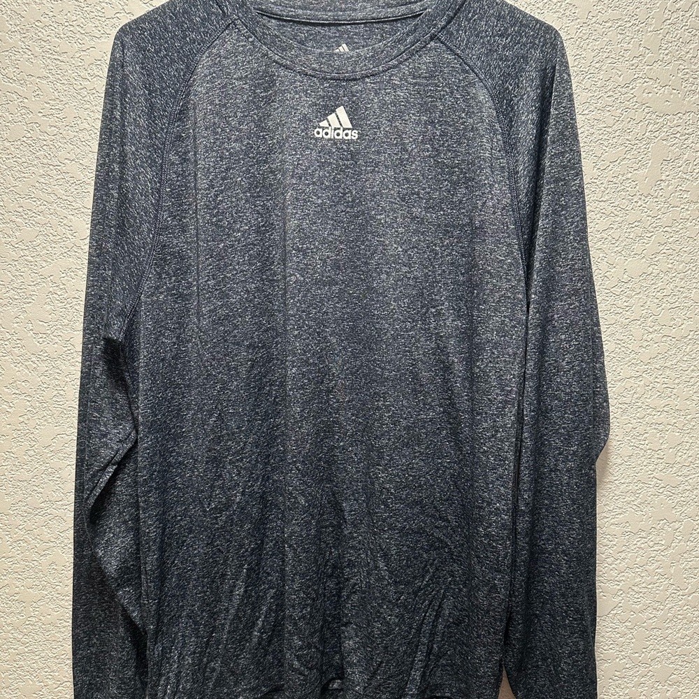 Adidas Men's Heathered Charcoal Long Sleeve Tee